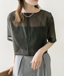 mystic | オーガンジーシアーTブラウス(トップス)