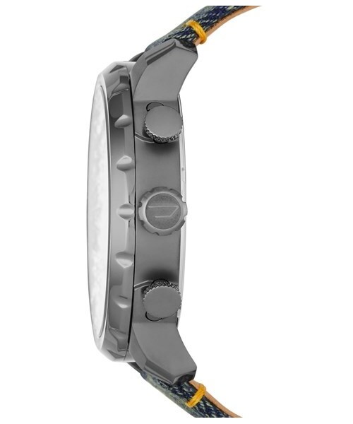 DIESEL（ディーゼル）の「DIESEL® 'Stronghold' Chronograph Leather Watch, 51mm（アナログ腕時計・メンズ・Denim/ Gunmetal）」の2枚目の写真