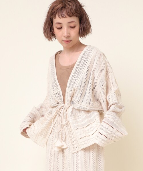 【新品】RNA- N★ B2767 パッチワークメッシュレースジャケット RNA-N（アールエヌエーエヌ）の「早トク10倍【6月下旬納期