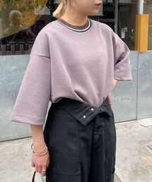 CIAOPANIC（チャオパニック）の「リブ配色ポンチクルーネックTシャツ（Tシャツ/カットソー）」