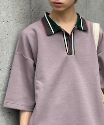 CIAOPANIC（チャオパニック）の「襟配色スキッパーポンチポロTシャツ（Tシャツ/カットソー）」