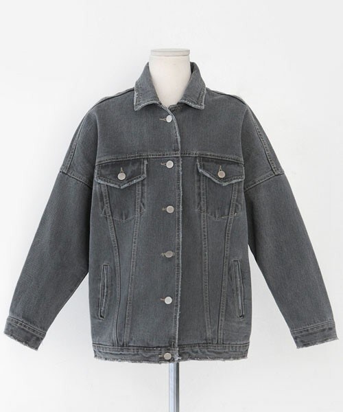 DHOLIC（ディーホリック）の「ウォッシュカラーデニムジャケット（デニムジャケット・レディース・ライトブルーデニム/グレー/ディープブルーデニム・free）」の2枚目の写真