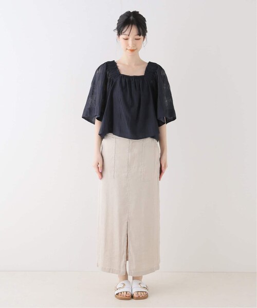 SLOBE IENA（スローブイエナ）の「シアーチェックスクエアネック