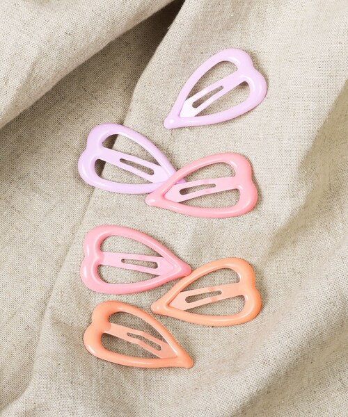 3coins(3coins)の「【KIDS】ハートパッチンピン6個セット(ヘアアクセサリー・キッズ・ピンク/その他・0)」の1枚目の写真