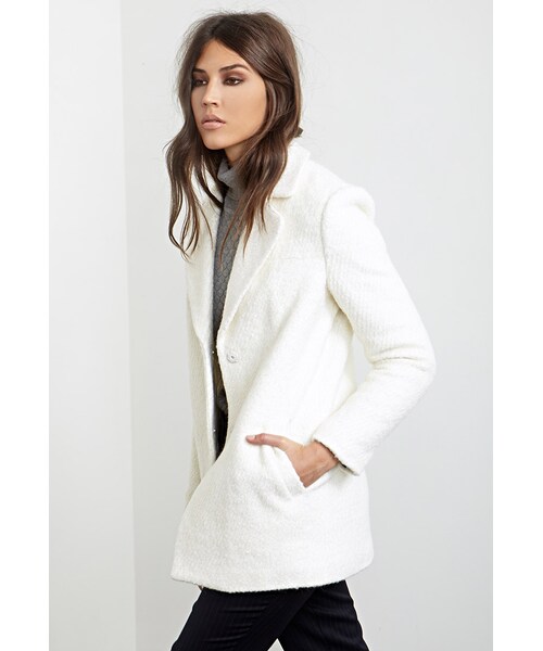 FOREVER 21（フォーエバー トゥエンティーワン）の「リュックスブークレーオーバーコート（ジャケット/アウター・レディース・MINT/CREAM・Small/Medium/Large）」の3枚目の写真