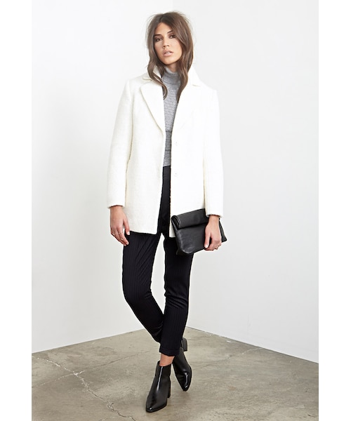 FOREVER 21（フォーエバー トゥエンティーワン）の「リュックスブークレーオーバーコート（ジャケット/アウター・レディース・MINT/CREAM・Small/Medium/Large）」の6枚目の写真