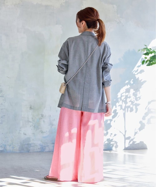 【美品】JOURNAL STANDARD　ゼフィールリネンギャザーパンツ　ピンク JOURNAL STANDARD（ジャーナルスタンダード）の