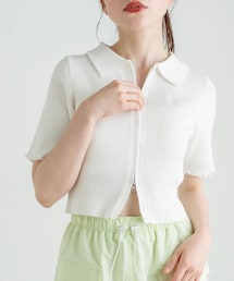 OLIVE des OLIVE | ダブルジップリブ衿トップス(Tシャツ/カットソー)