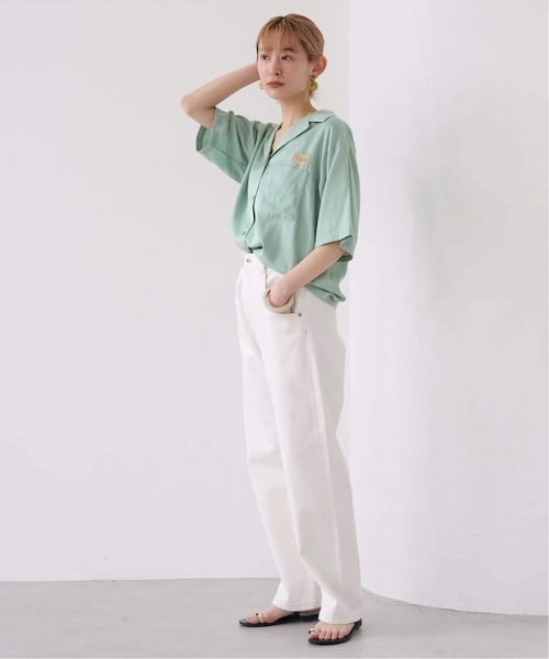 【美品】SLOBE IENA ロンパース/シャツ/citron スローブシトロン ストライプシャツ ロンパース スローブイエナ