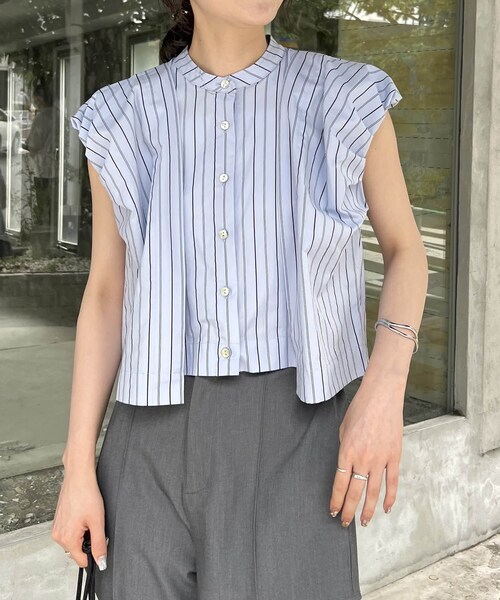 CAPRICIEUX LE'MAGE（カプリシューレマージュ）の「バルーンフレンチシャツ（トップス・レディース・ホワイト/ブルー/ブラック・F）」の3枚目の写真