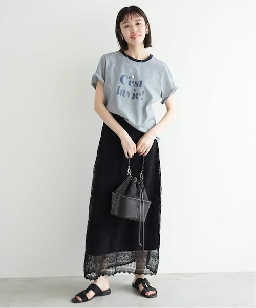 SLOBE IENA（スローブイエナ）の「クロシェレースニットスカート
