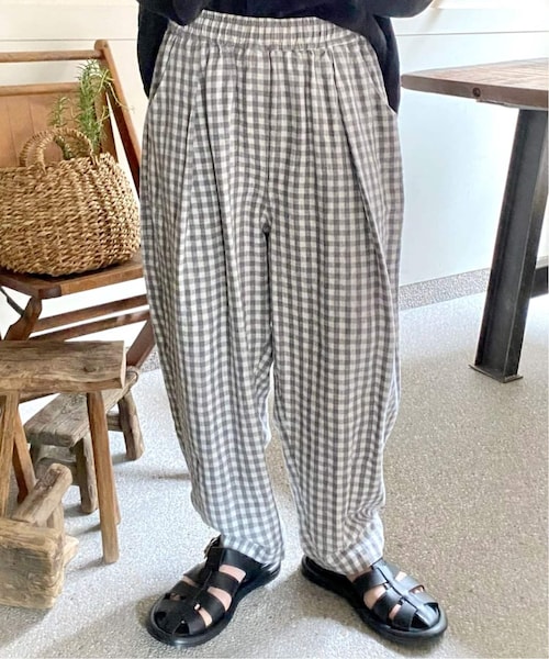 journal standard luxe リネンチェック イージータックパンツ JOURNAL STANDARD LUXE（ジャーナルスタンダード ラックス）の