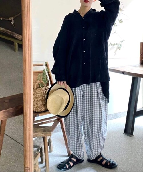 journal standard luxe リネンチェック イージータックパンツ JOURNAL STANDARD LUXE（ジャーナルスタンダード ラックス）の
