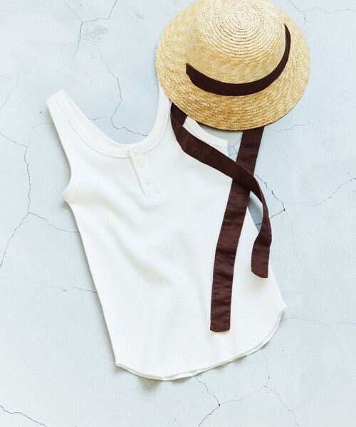 FREAK'S STORE（フリークスストア）の「ワッフルタンクトップ（トップス・レディース・オフホワイト/チャコールグレー/レッド/グリーン/ブルー・FREE）」の18枚目の写真