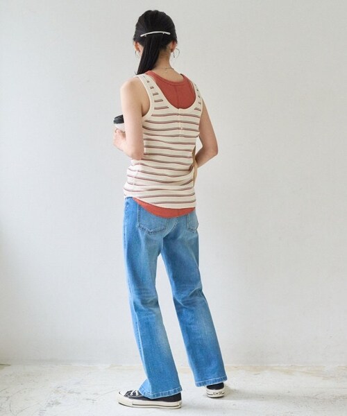 FREAK'S STORE（フリークスストア）の「ワッフルタンクトップ（トップス・レディース・オフホワイト/チャコールグレー/レッド/グリーン/ブルー・FREE）」の3枚目の写真