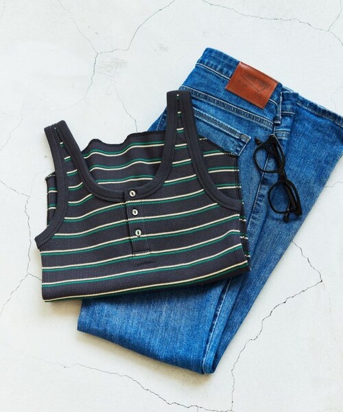 FREAK'S STORE（フリークスストア）の「ワッフルタンクトップ（トップス・レディース・オフホワイト/チャコールグレー/レッド/グリーン/ブルー・FREE）」の16枚目の写真