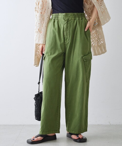 PUAL CE CIN（ピュアルセシン）の「ツイルカーゴパンツ（カーゴパンツ・レディース・アイボリー/カーキ/ネイビー・FREE）」の2枚目の写真