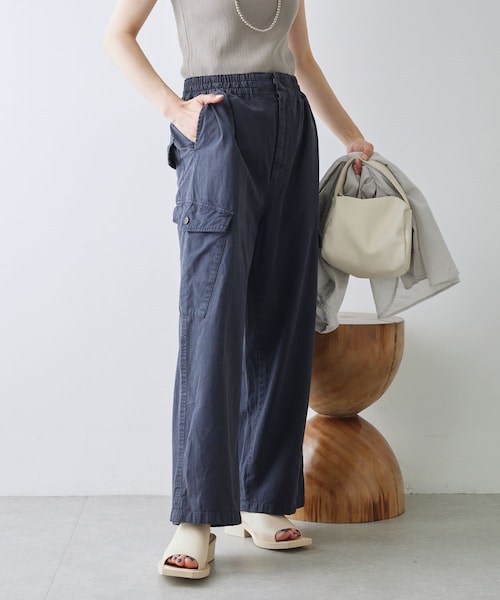 PUAL CE CIN（ピュアルセシン）の「ツイルカーゴパンツ（カーゴパンツ・レディース・アイボリー/カーキ/ネイビー・FREE）」の3枚目の写真