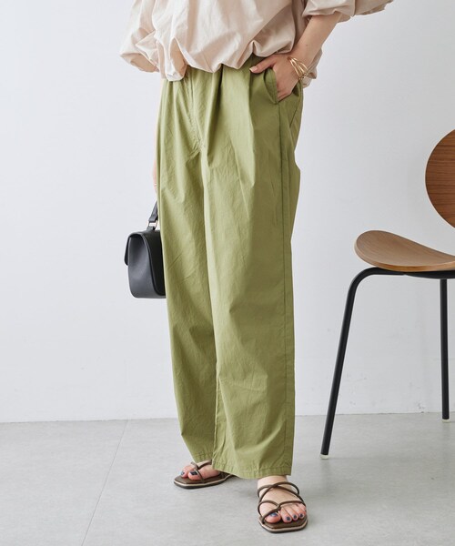 PUAL CE CIN（ピュアルセシン）の「高密度コットンコクーンシルエットパンツ（パンツ・レディース・オレンジ/グリーン/カーキ・FREE）」の3枚目の写真