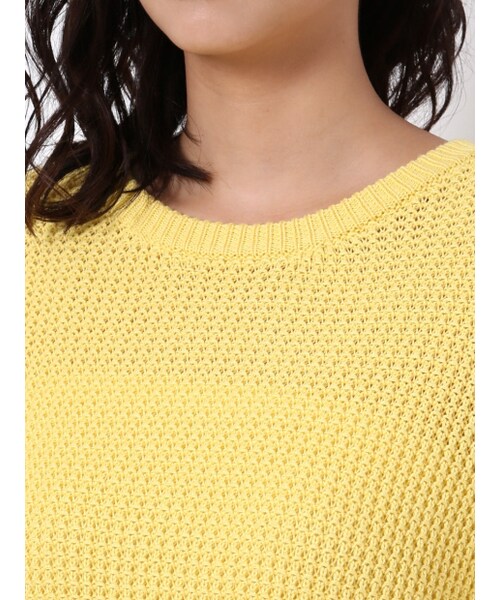 MYSELF ABAHOUSE（マイセルフアバハウス）の「タック編みクループルオーバー【GLOW2015年02月号P.39掲載】（トップス・レディース・オフホワイト/グレー/イエロー/ネイビー・F）」の8枚目の写真