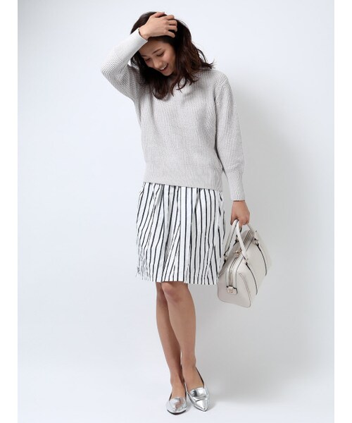 MYSELF ABAHOUSE（マイセルフアバハウス）の「タック編みクループルオーバー【GLOW2015年02月号P.39掲載】（トップス・レディース・オフホワイト/グレー/イエロー/ネイビー・F）」の14枚目の写真