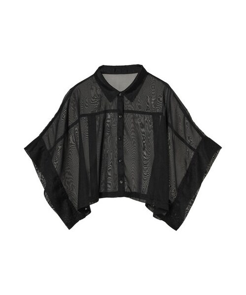 Green　Parks（グリーンパークス）の「・ELENCARE DUE ラメシフォンショートシャツ（トップス・アイボリー/ブラック/イエロー・F）」の13枚目の写真