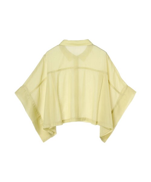 Green　Parks（グリーンパークス）の「・ELENCARE DUE ラメシフォンショートシャツ（トップス・アイボリー/ブラック/イエロー・F）」の3枚目の写真