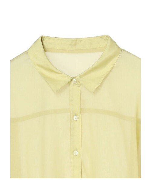 Green　Parks（グリーンパークス）の「・ELENCARE DUE ラメシフォンショートシャツ（トップス・アイボリー/ブラック/イエロー・F）」の4枚目の写真