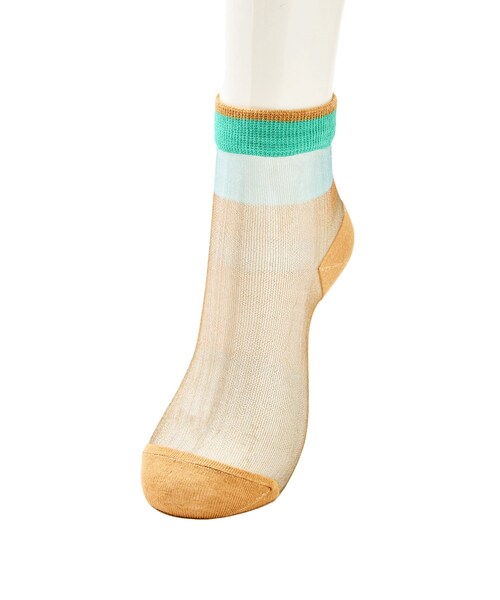 3coins(3coins)の「アッパーラインシースルーソックス(ソックス/靴下・レディース・オレンジ/その他/その他1/ブラック・0)」の4枚目の写真