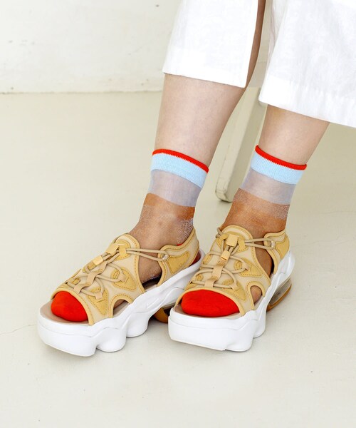 3coins(3coins)の「アッパーラインシースルーソックス(ソックス/靴下・レディース・オレンジ/その他/その他1/ブラック・0)」の1枚目の写真