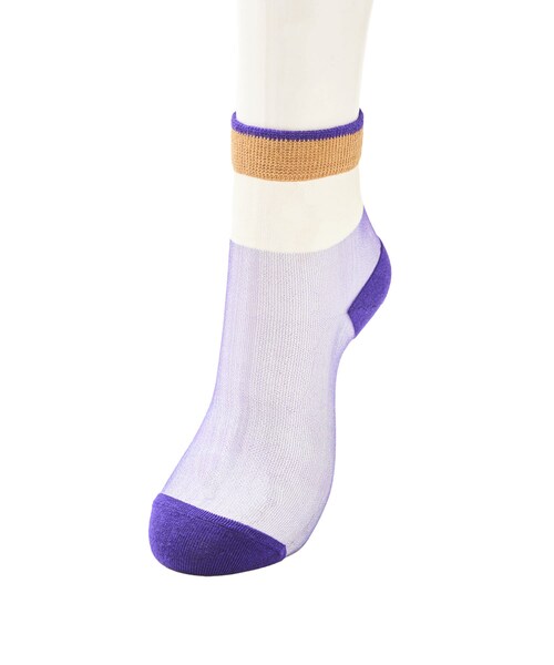 3coins(3coins)の「アッパーラインシースルーソックス(ソックス/靴下・レディース・オレンジ/その他/その他1/ブラック・0)」の3枚目の写真