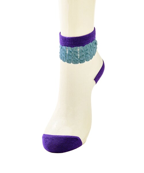 3coins（3coins）の「ウェーブシースルーソックス（ソックス/靴下・レディース・オレンジ/その他/その他1/ブラック・0）」の3枚目の写真