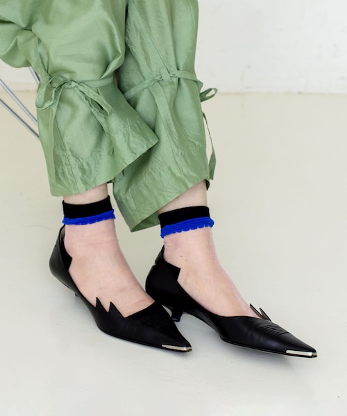 3coins（3coins）の「ウェーブシースルーソックス（ソックス/靴下・レディース・オレンジ/その他/その他1/ブラック・0）」の2枚目の写真