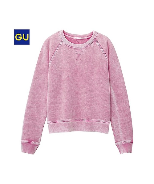 GU(ジーユー)の「(GU)デニムライクスウェット(長袖)(WOMEN ⁄ スウェット・レディース・BLUE/BLACK/PINK・S/M/XL/L)」の3枚目の写真