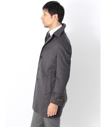 高級カシミヤ・シルク・ウール ステンカラーコート濃紺LLユニバーサルランゲージ UNIVERSAL LANGUAGE（ユニバーサルランゲージ）の「カシミヤ混