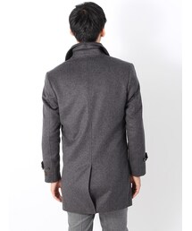 高級カシミヤ・シルク・ウール ステンカラーコート濃紺LLユニバーサルランゲージ UNIVERSAL LANGUAGE（ユニバーサルランゲージ）の「カシミヤ混