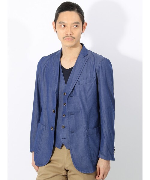 Blu e Grigio（ブルーエグリージオ）の「◇アントニオ・ラヴェルダ◇デニムルックジレ（セットアップジレ・メンズ・ネイビー（色柄コード：MA）・L/M/S）」の8枚目の写真