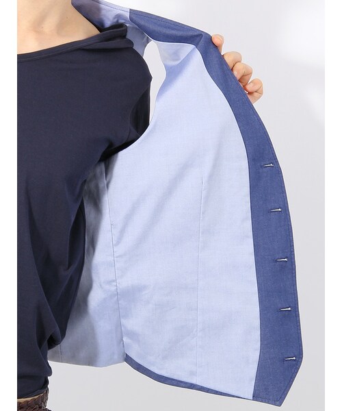 Blu e Grigio（ブルーエグリージオ）の「◇アントニオ・ラヴェルダ◇デニムルックジレ（セットアップジレ・メンズ・ネイビー（色柄コード：MA）・L/M/S）」の5枚目の写真