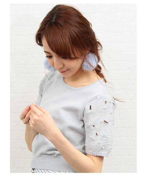 MIIA（ミーア）の「シェルニット（トップス・レディース・グリーン/パープル系/ホワイト・F）」の10枚目の写真