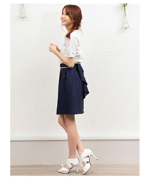 MIIA（ミーア）の「シェルニット（トップス・レディース・グリーン/パープル系/ホワイト・F）」の6枚目の写真