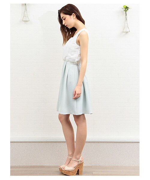 MIIA(ミーア)の「シークレットレースワンピース(ワンピース/ドレス・レディース・ベージュ/ライトブルー/ホワイト・F)」の6枚目の写真