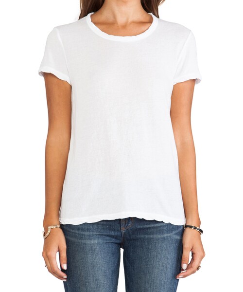 JAMES PERSE（ジェームスパース）の「James Perse Crepe Jersey Little Boy Tee（Tシャツ/カットソー・レディース・White・2 (S/M)/3 (M/L)/0 (XXS/XS)/1 (XS/S)）」の2枚目の写真