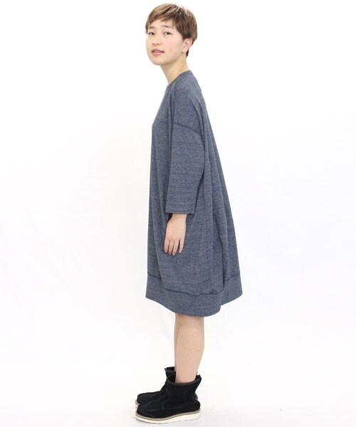 RNA-N（アールエヌエーエヌ）の「ポンチ五分袖ワンピース（ワンピース/ドレス・レディース・グレー/ナチュラル/ネイビー・M）」の7枚目の写真