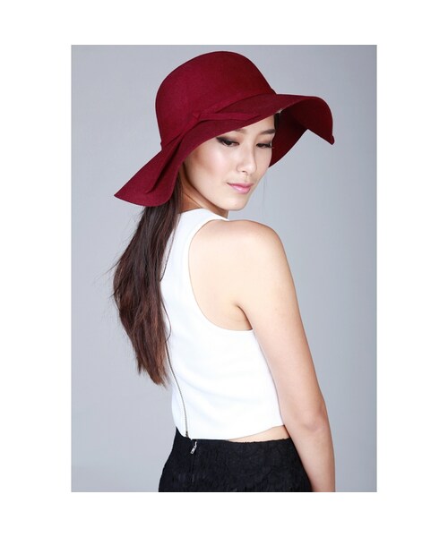 KLARRA（クラーラ）の「Rum Floppy Hat in Black（アクセサリー・レディース・Black/Burgundy）」の5枚目の写真
