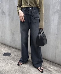 COLLAGE GALLARDAGALANTE | 【Q.anos/キュアノス】Overlap Wide Denim(デニムパンツ)
