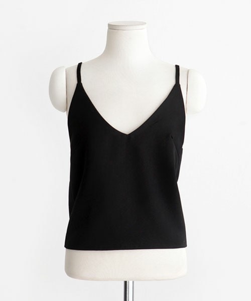 DHOLIC(ディーホリック)の「バックジッパーシンプルスリーブレストップス(キャミソール・レディース・ピンク/ブラック・free)」の2枚目の写真