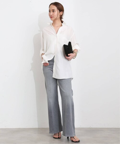 未使用　deuxiemeclasse シルクウォッシュシャツ　ホワイト シルク ウォッシュ シャツ（シャツ／ブラウス）｜Deuxieme