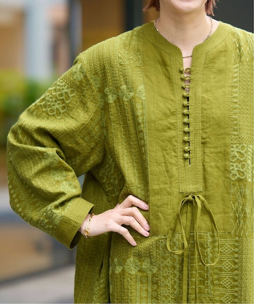 IENA 刺繍ワンピース IENA（イエナ）の「IENA LA BOUCLE リネンパッチワーク刺繍