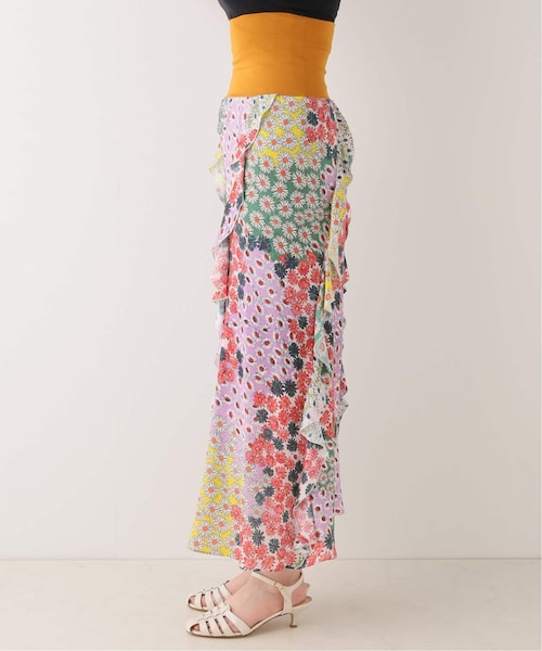 ienalaboucle スカート　花柄　36 IENA LA BOUCLE」 フレアスカート 36 ネイビー レディース IENA