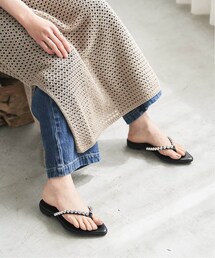 【美品】　LE TALON ルタロン　トングサンダル コラボ 黒 メタルボール 美品】 LE TALON ルタロン トングサンダル コラボ 黒 メタル